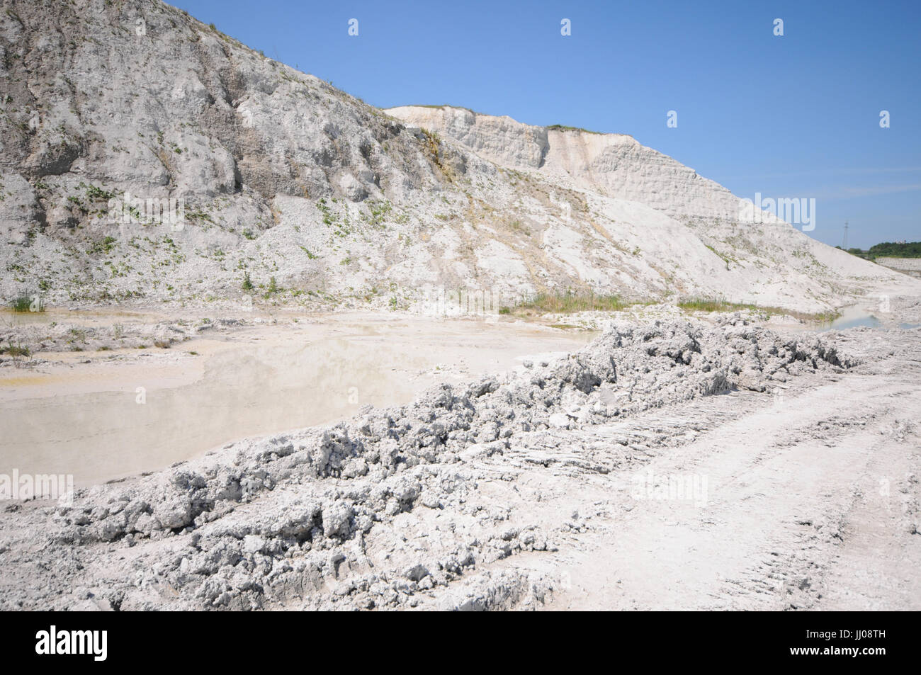 Attrezzature in una cava di gesso. industria mineraria Foto Stock