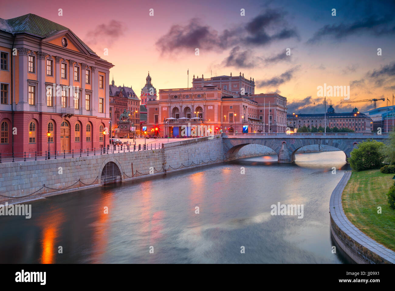 Stoccolma. Immagine della città vecchia di Stoccolma, in Svezia durante il sunrise. Foto Stock