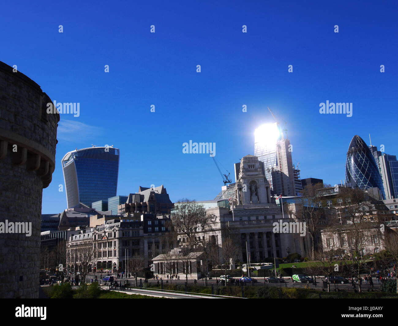 La città di Londra, dalla Torre di Londra Foto Stock