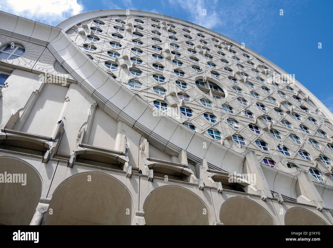 Les Arenes de Picasso, Housing Development, aka Les Camemberts, dettagli di blocco West, Foto Stock