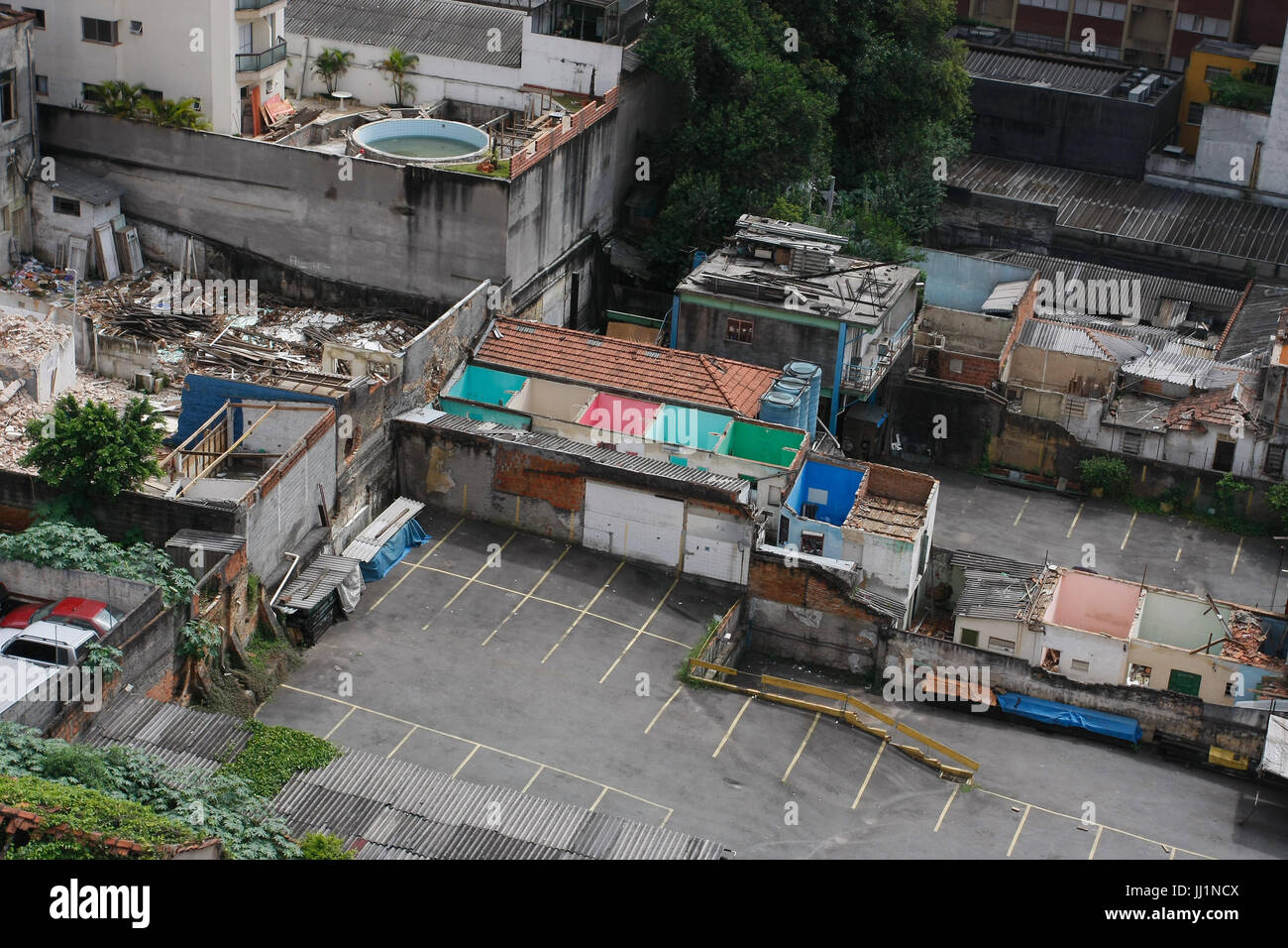 Lavori di demolizione, case, São Paulo, Brasile Foto Stock