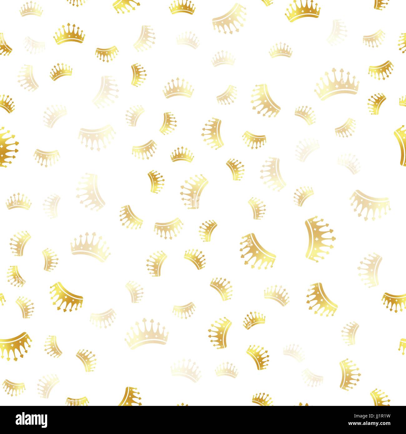 Incarto mare d'oro,meno pattern. Corone di colore logo su sfondo bianco, lusso segno reale consistenza del vettore Illustrazione Vettoriale