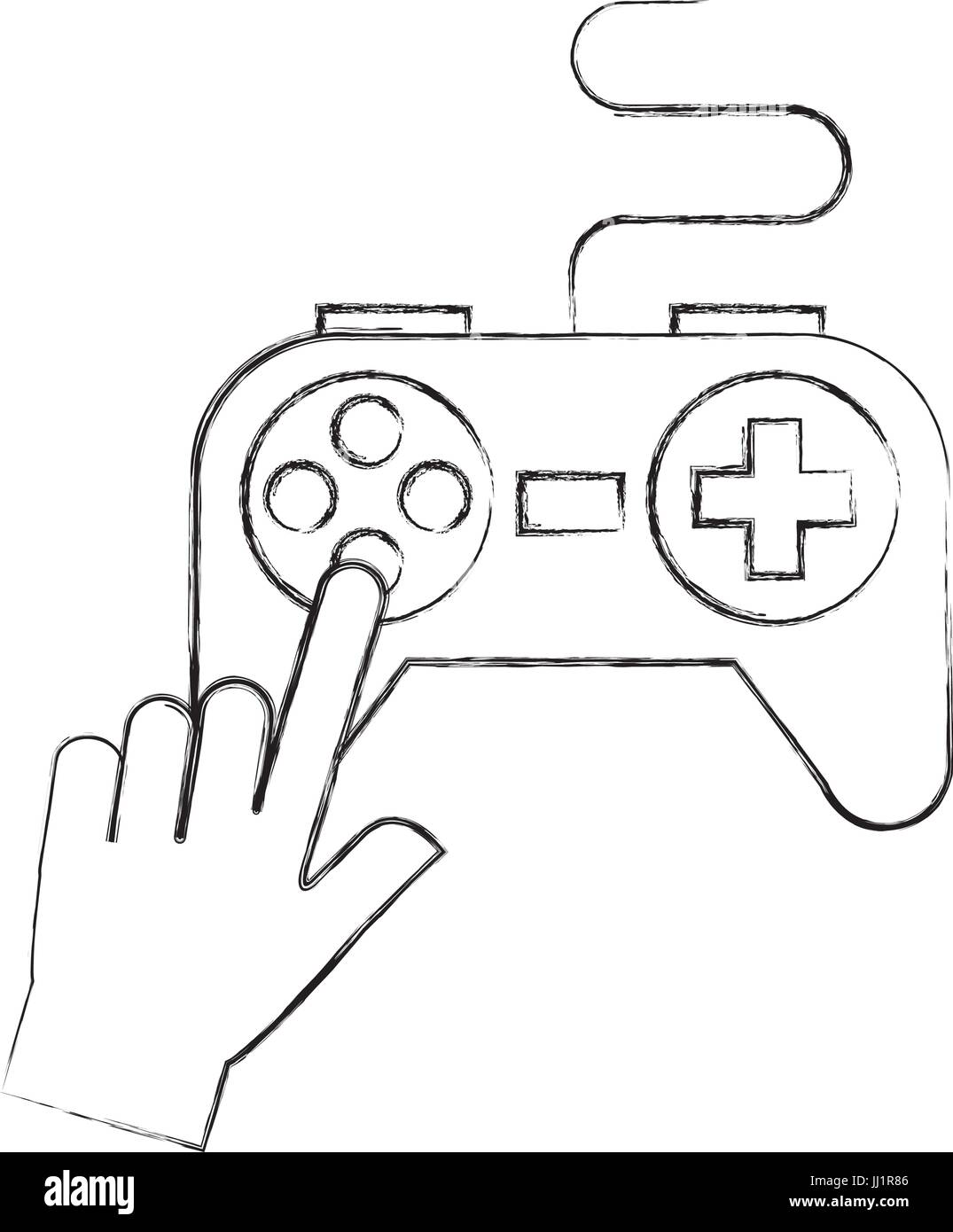 Le mani con i video game icona di controllo Illustrazione Vettoriale