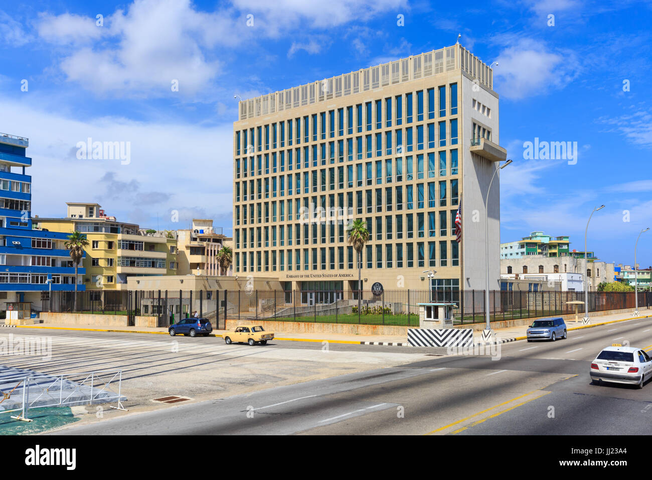 Ambasciata americana, Ambasciata degli Stati Uniti, Ambasciata degli Stati Uniti d'America, in Vedado, Havana, La Habana, Cuba Foto Stock