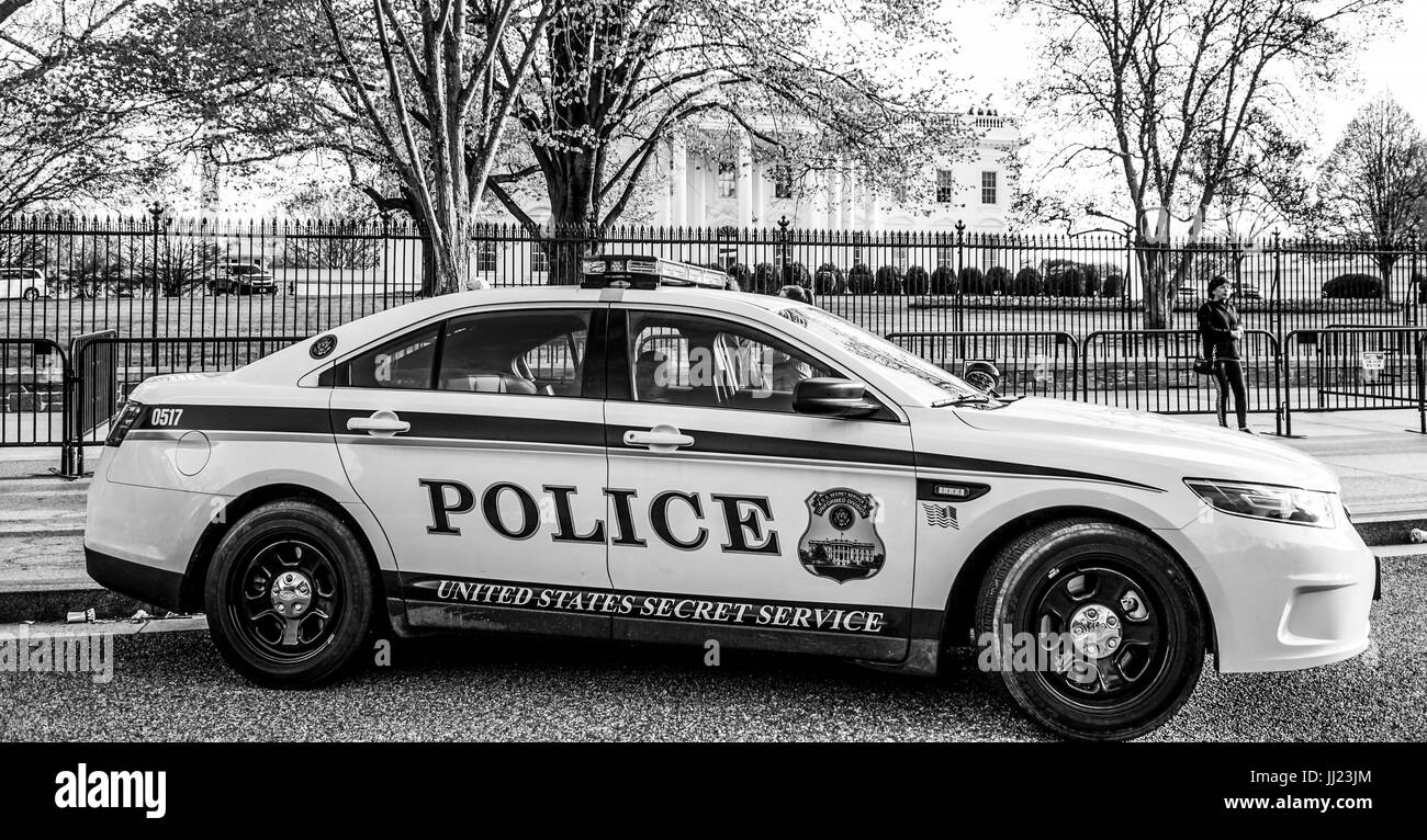 Secret Service auto della polizia alla Casa Bianca - Washington DC / COLUMBIA - Aprile 7, 2017 Foto Stock