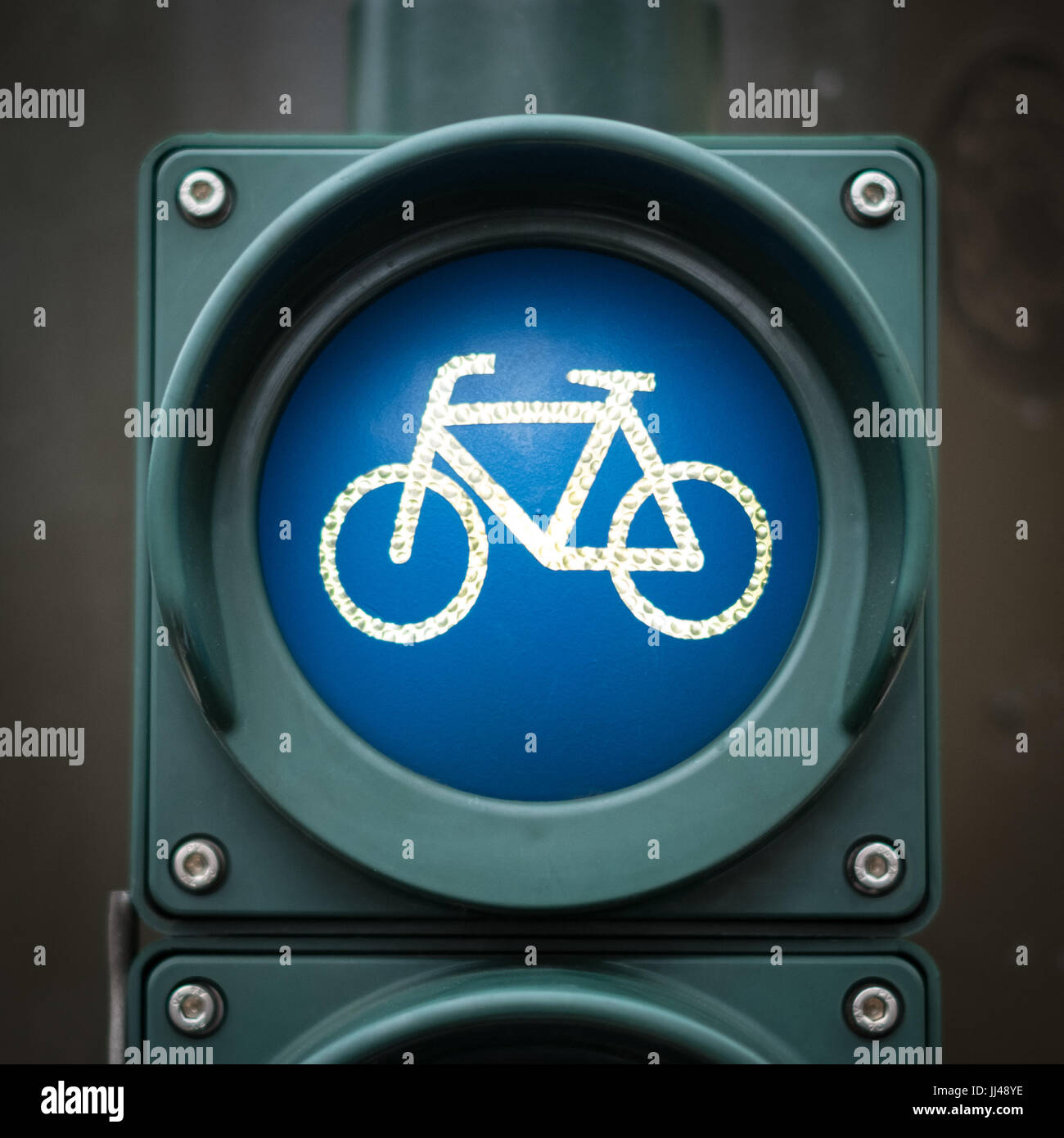 Icona di bicicletta sul semaforo - simbolo della bicicletta Foto Stock