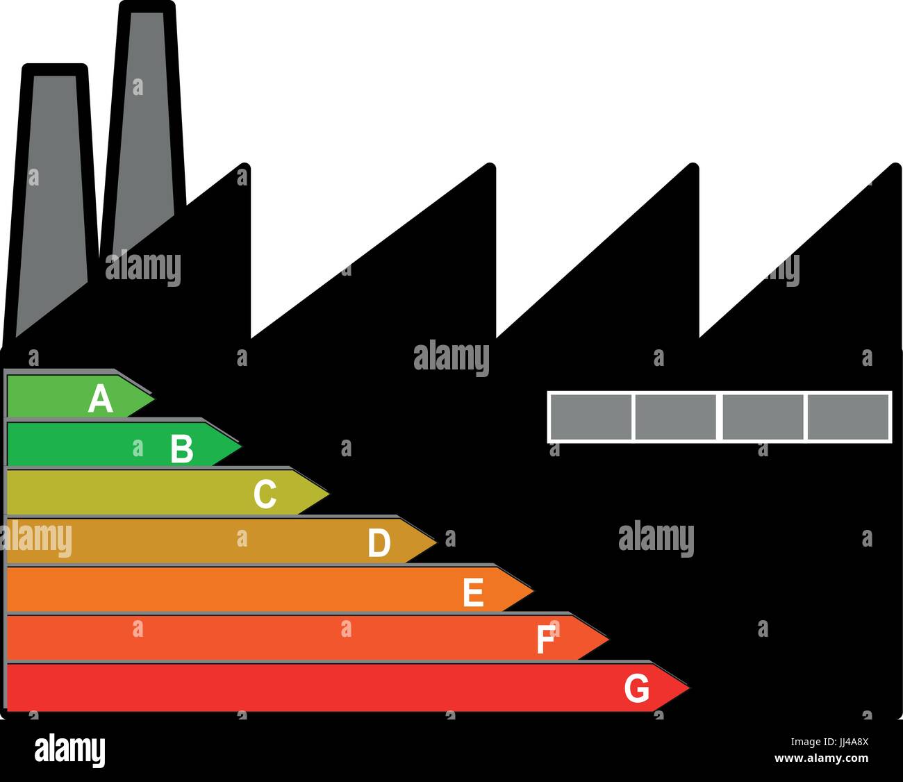 Edificio industriale efficienza energetica Illustrazione Vettoriale