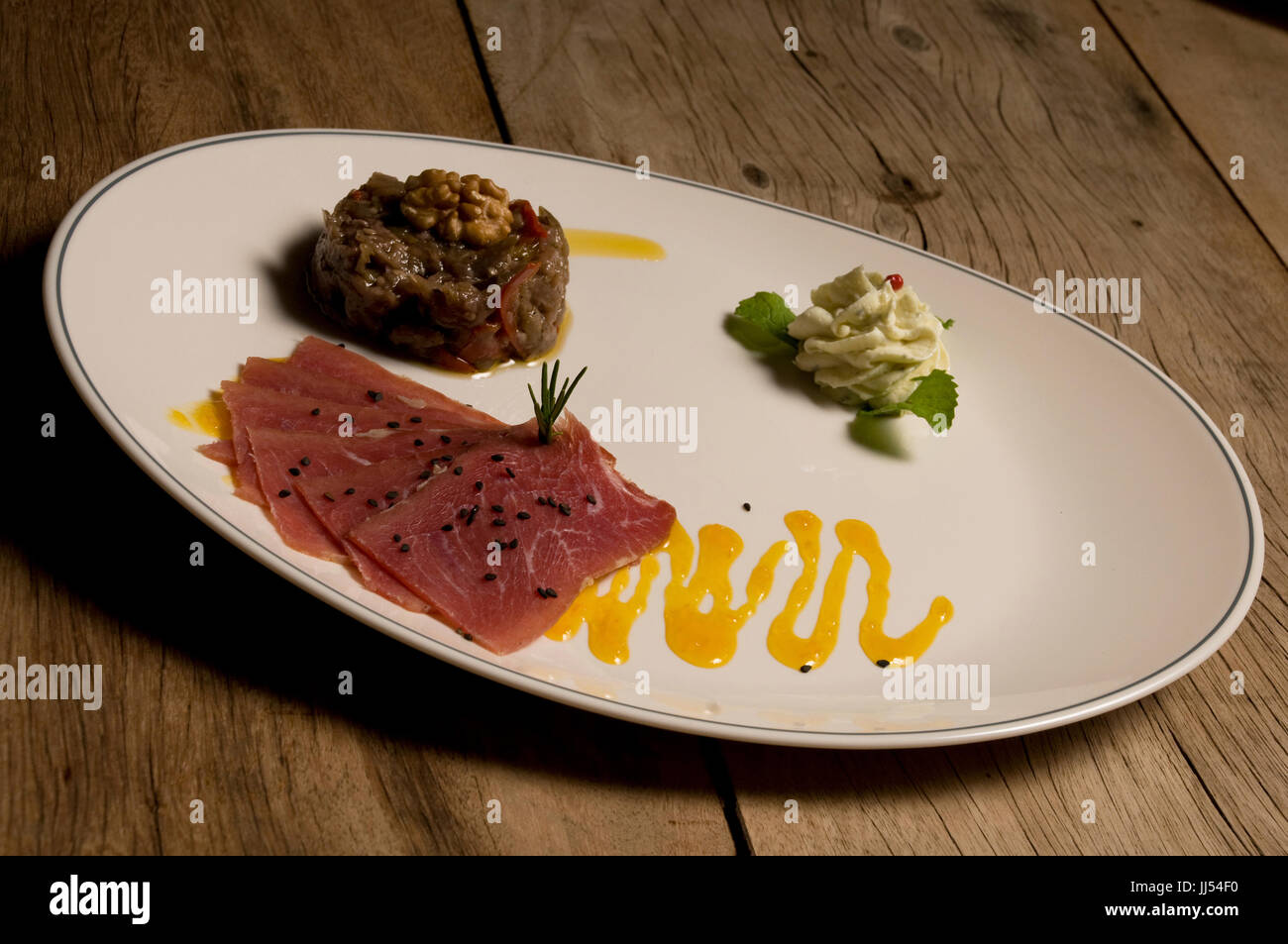 Prosciutto, carne, panna montata, São Paulo, Brasile Foto Stock