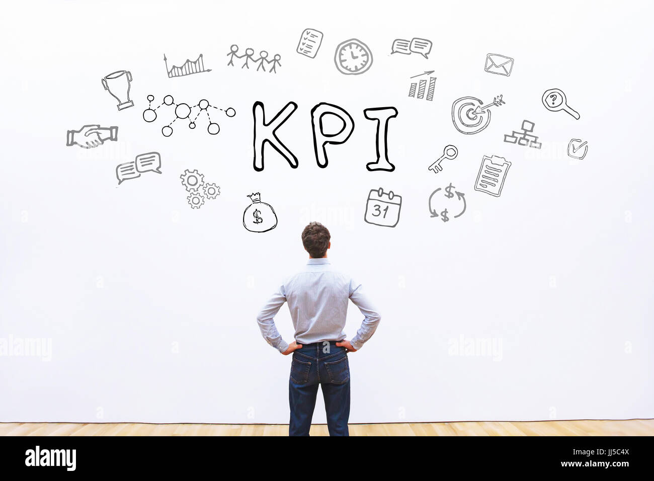 Il concetto di kpi, indicatori chiave delle prestazioni Foto Stock