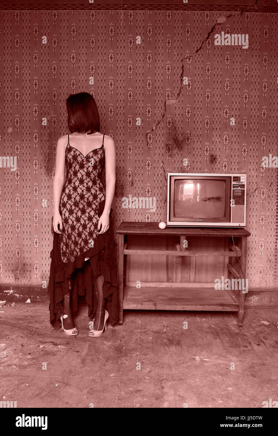 Donna vecchia TV, abito, Brasile Foto Stock