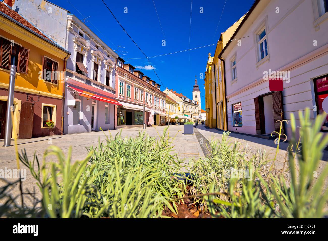 Città di Cakovec main street view, Medjimurje regione della Croazia Foto Stock