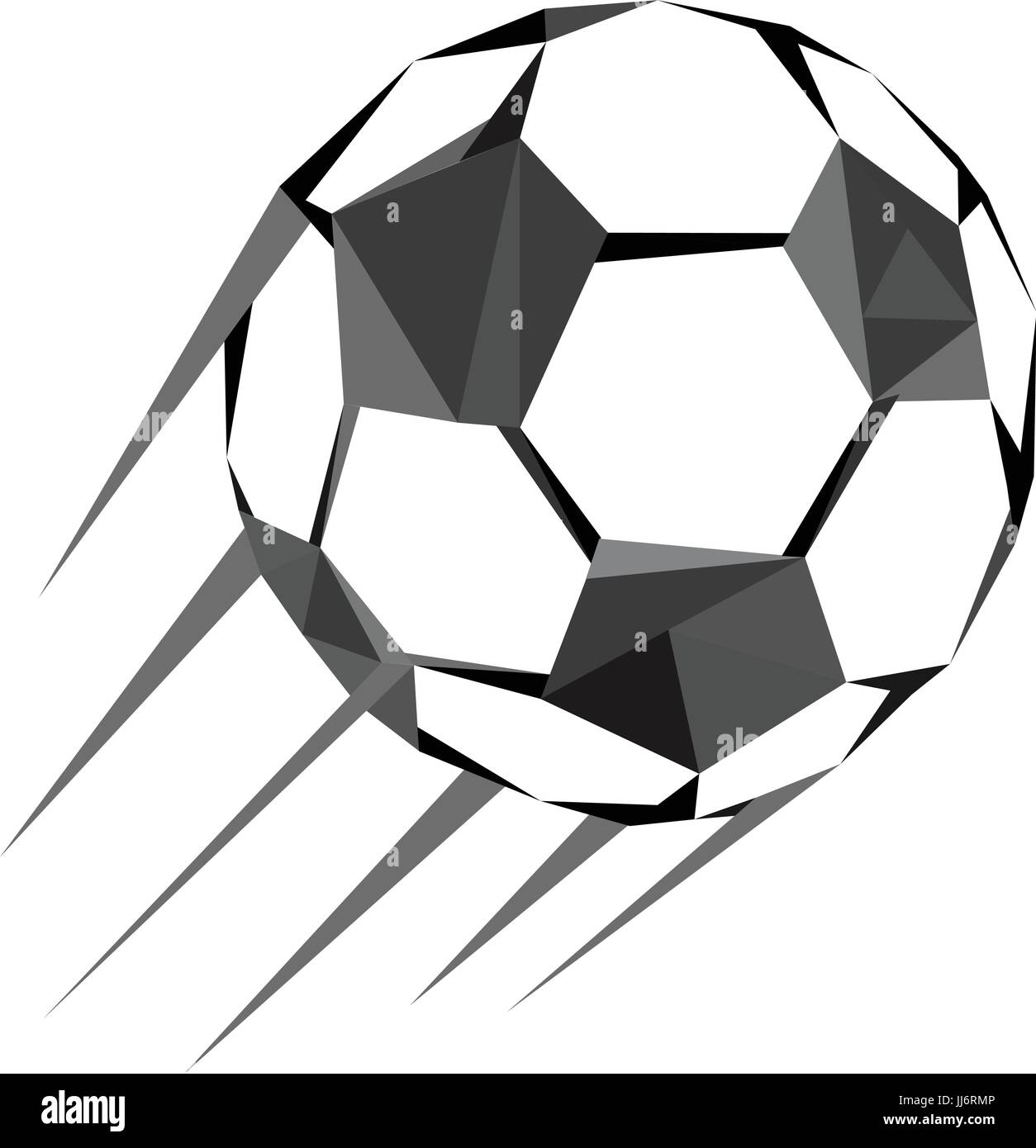 In bianco e nero di un poligono poly soccer football ball Illustrazione Vettoriale
