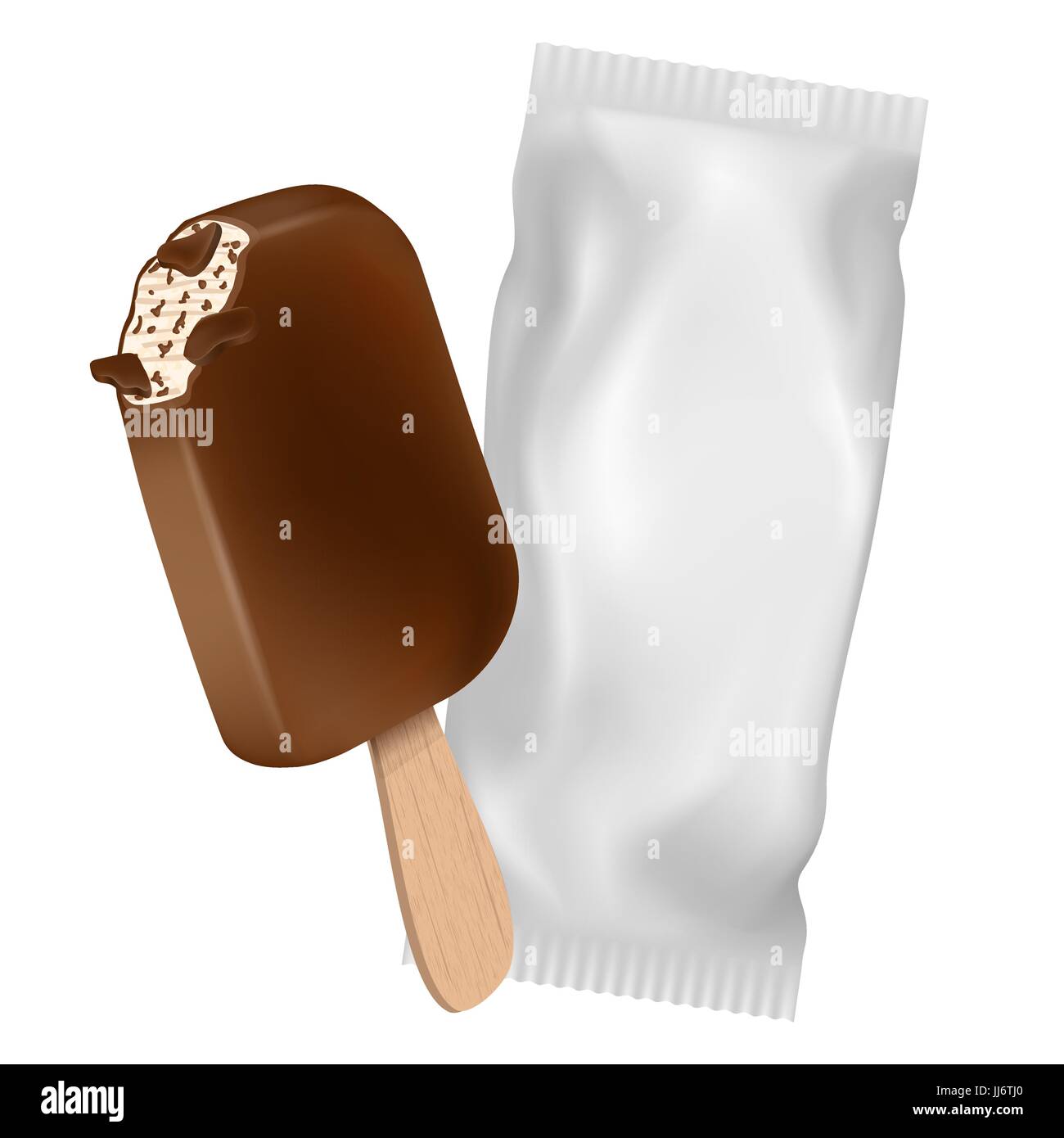 Realistico di gelato con il pacchetto Illustrazione Vettoriale
