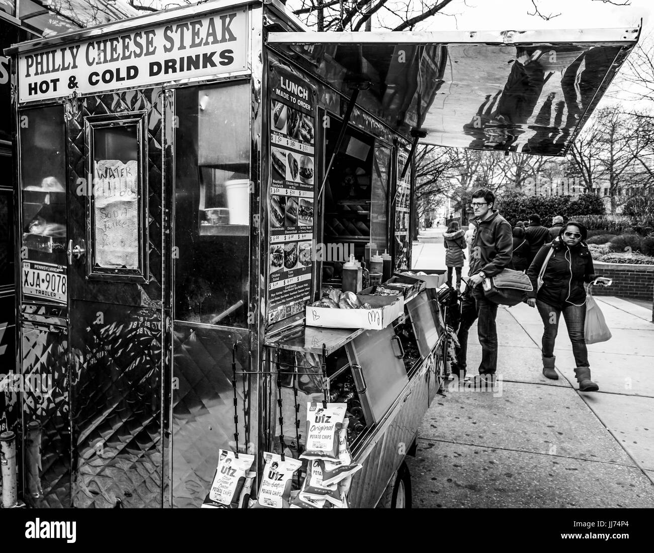 Philly cheese steak - street vendita - Philadelphia / PENNSYLVANIA - Aprile 6, 2017 Foto Stock