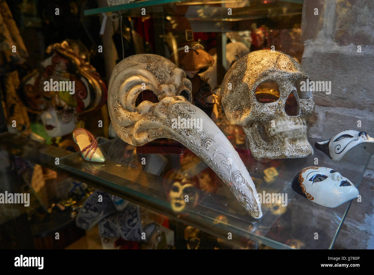 Una vista del carnevale veneziano maschere Foto Stock