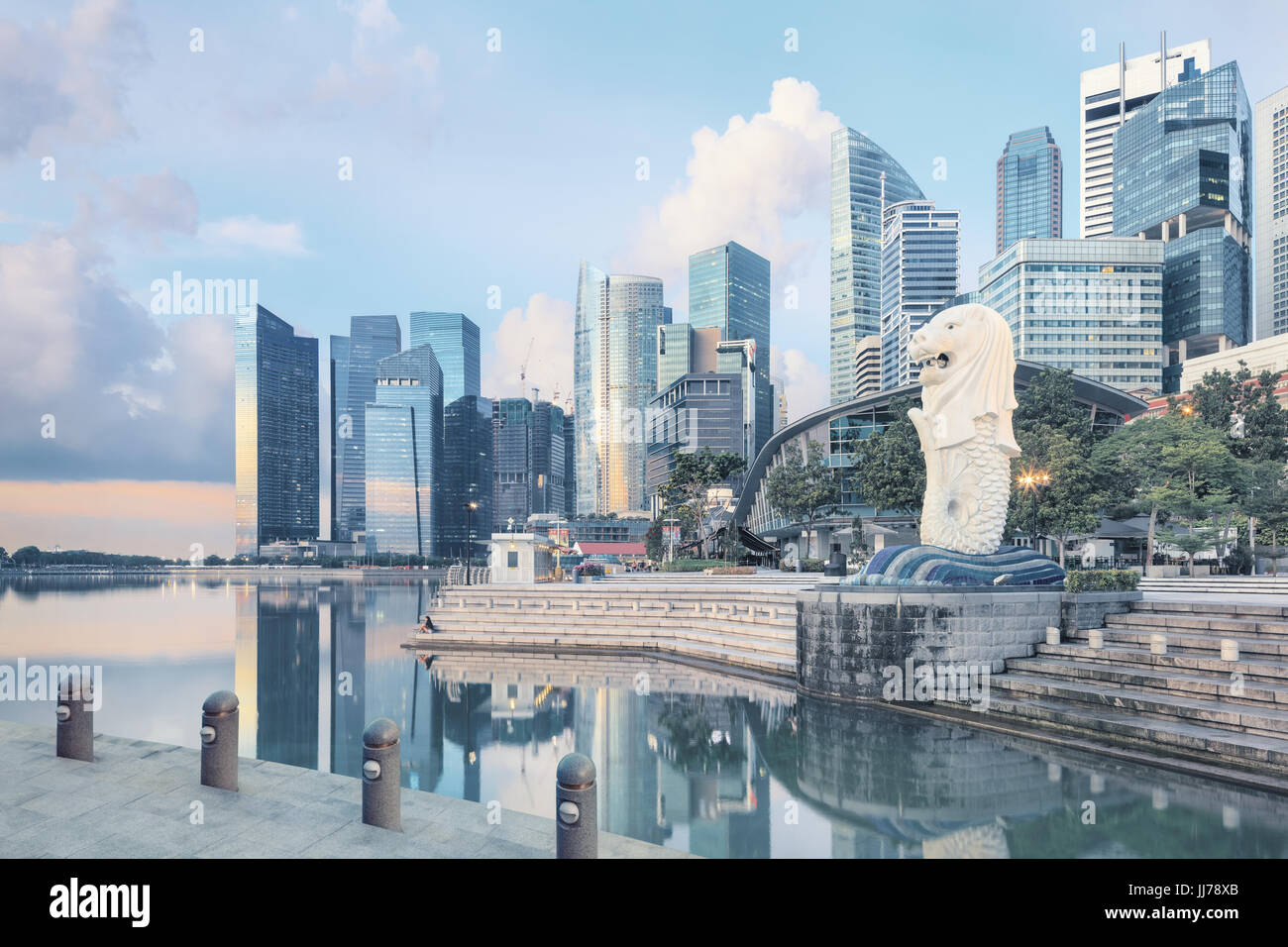 Vista del centro di Singapore Foto Stock