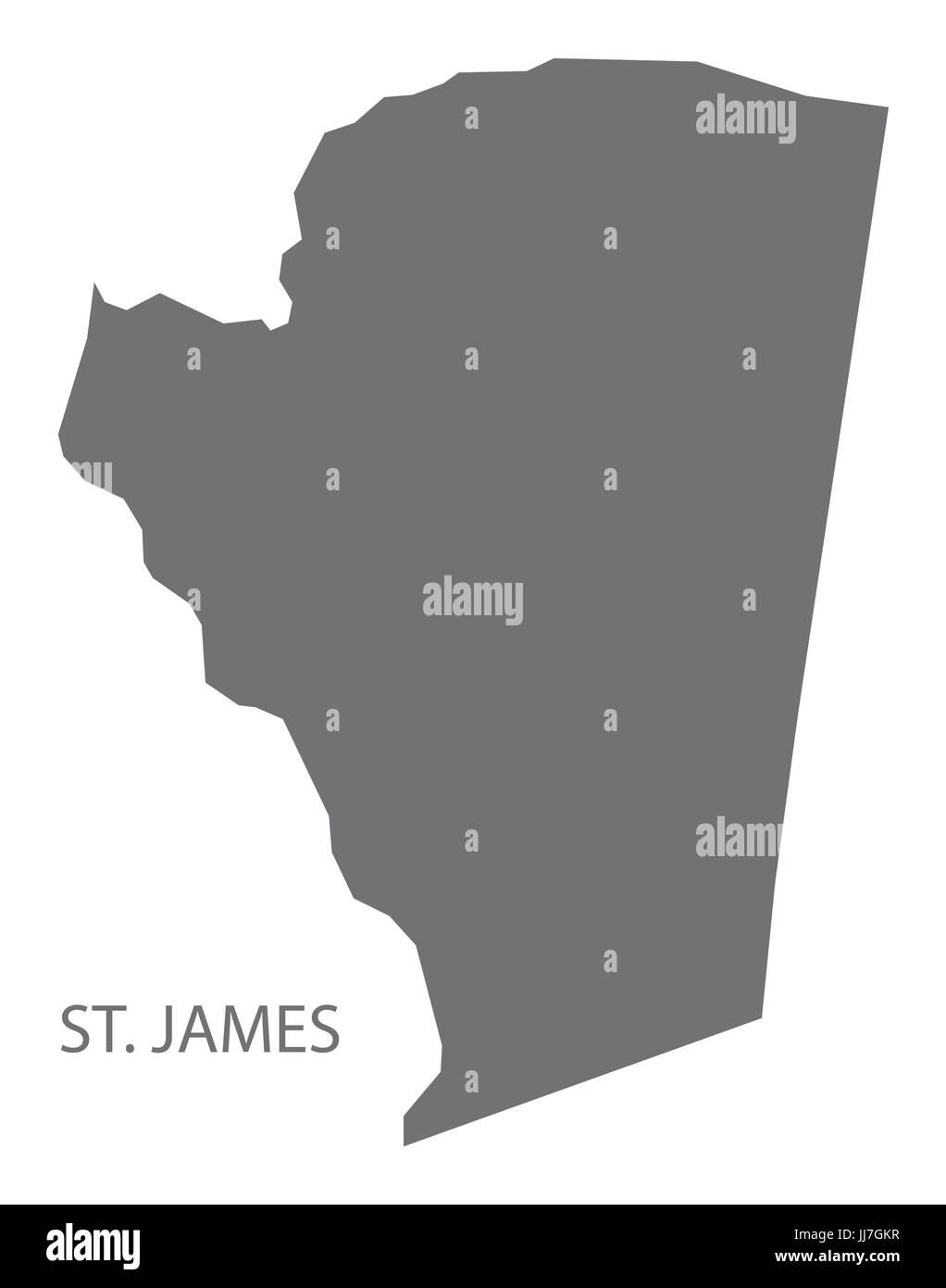 San Giacomo Giamaica regione mappa grigio illustrazione forma silhouette Illustrazione Vettoriale
