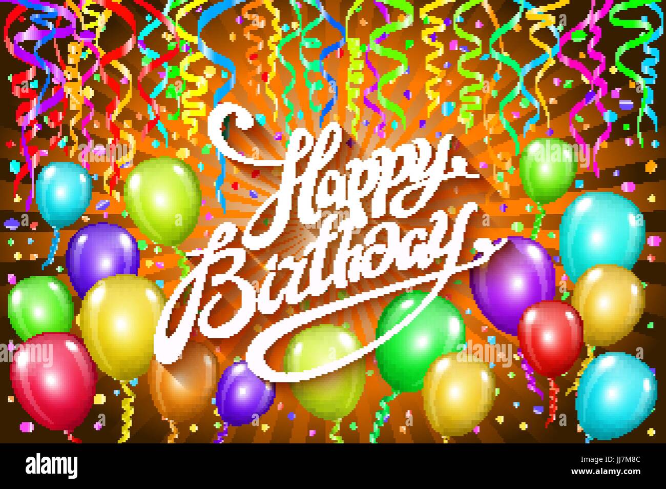 Buon Compleanno Tipografici Design Vettoriali Per Biglietti Di Auguri Invito Testo Composizione Scritta Palloncino Colorato Illustrazione Vettoriale Eps 10 Ora Immagine E Vettoriale Alamy