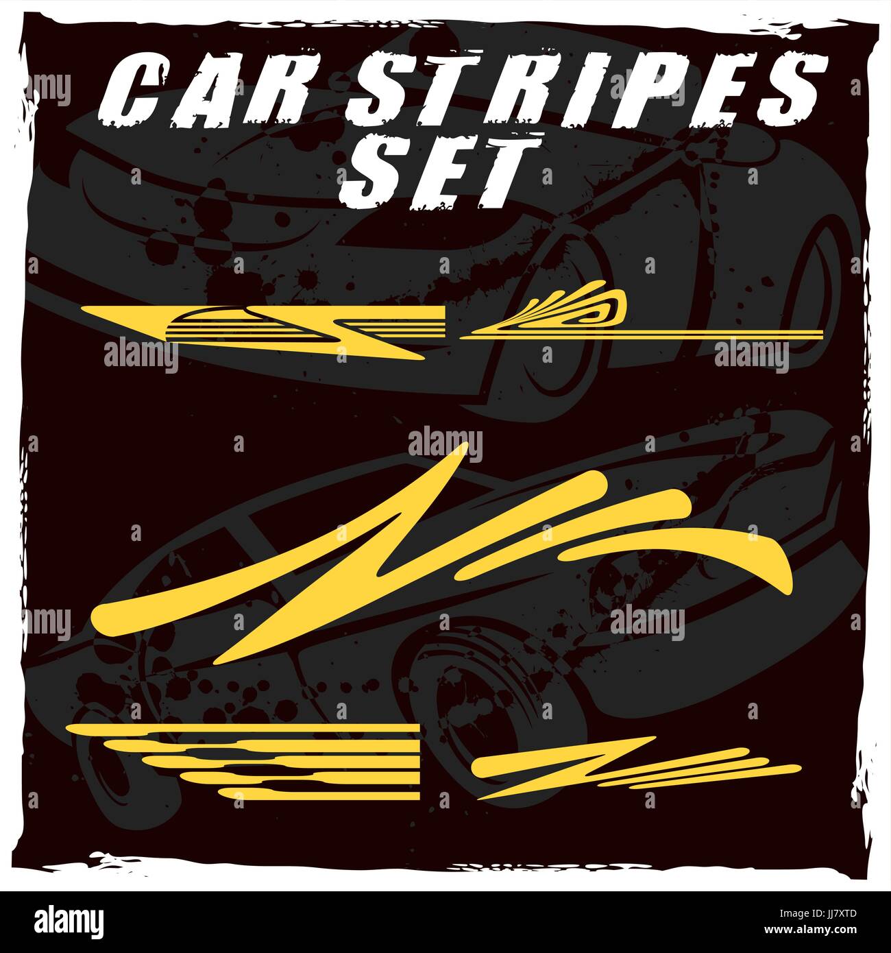 Car design stripe impostata per la stampa ed il taglio su vinile Illustrazione Vettoriale