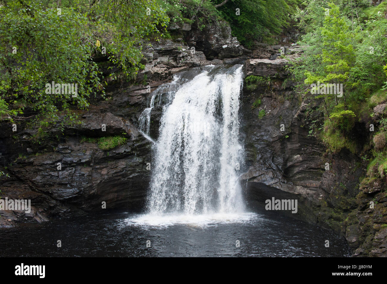 Plodda Falls, Glen Affric, Inverness-shire, Highlands scozzesi Foto Stock