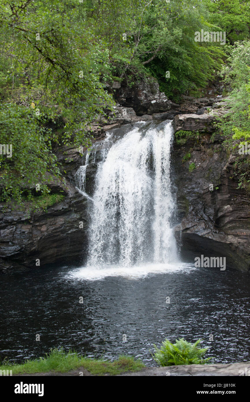 Plodda Falls, Glen Affric, Inverness-shire, Highlands scozzesi Foto Stock