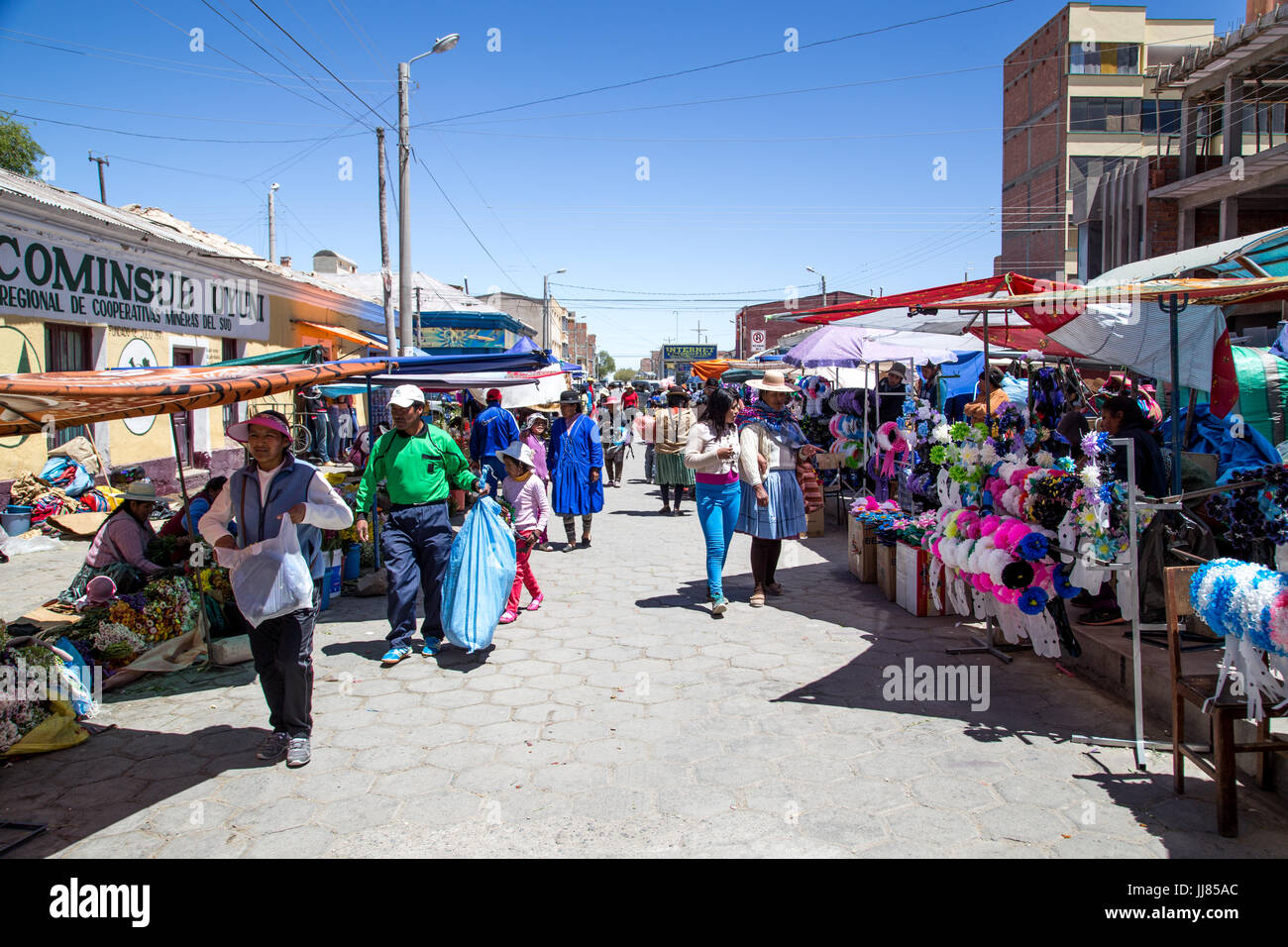 Il mercato locale in Uyuni, Bolivia Foto Stock