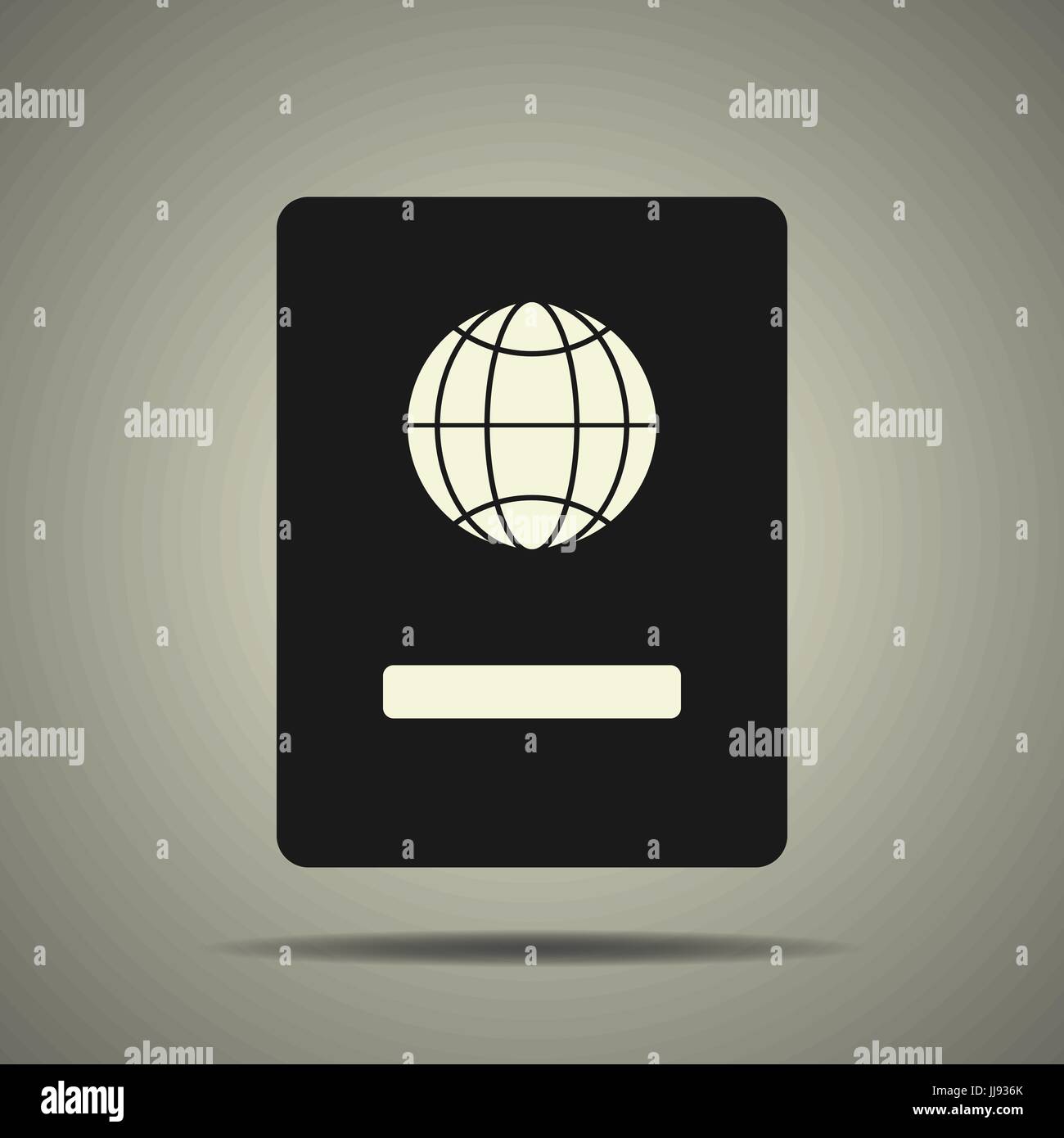 Icona di passaporto in bianco e nero style Illustrazione Vettoriale