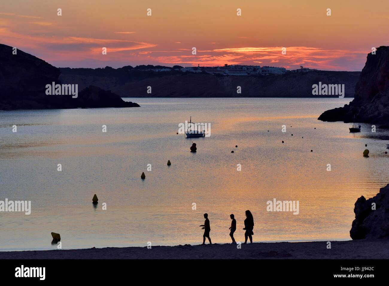 Sunset persone silhouette Foto Stock