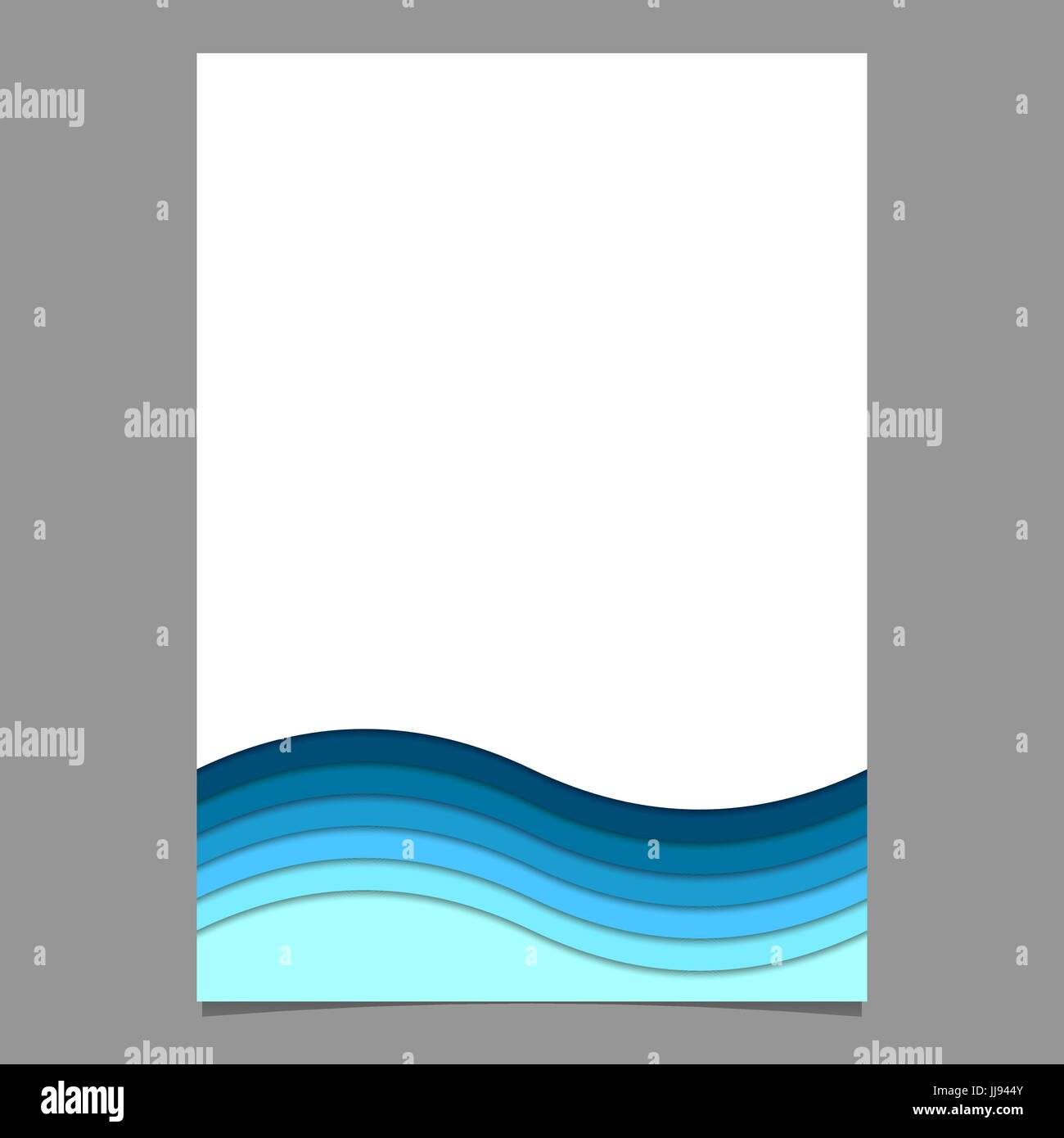 Il modello di pagina da blu a strisce ondulate strati - vettore flyer, illustrazione poster con Illustrazione Vettoriale