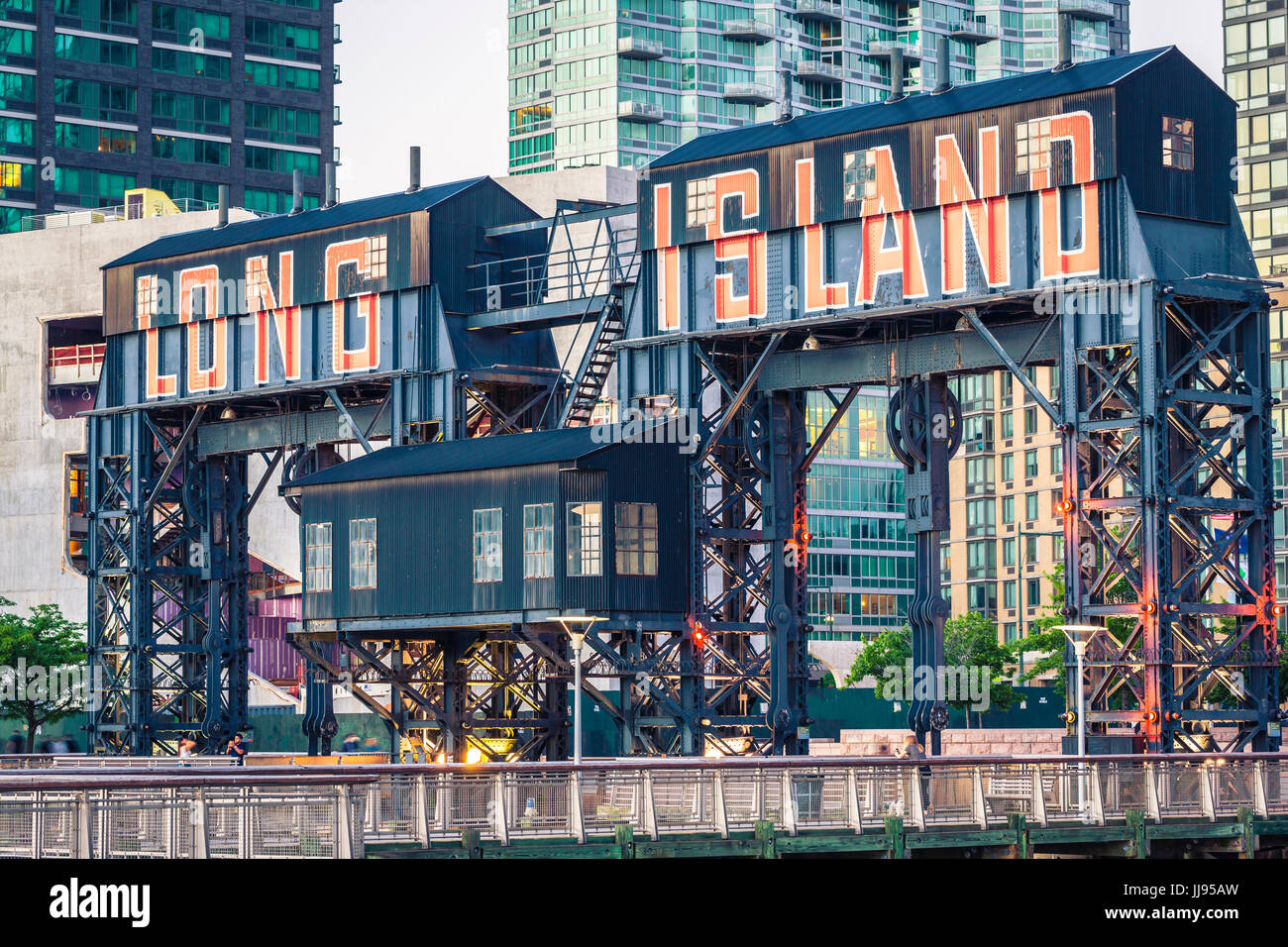 New York, Long Island, il Gantry Plaza del parco statale, regine Foto Stock