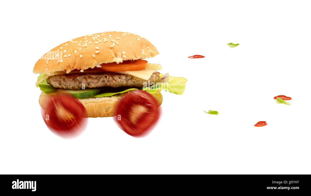 Il fast food Burger è consegnata rapidamente Foto Stock