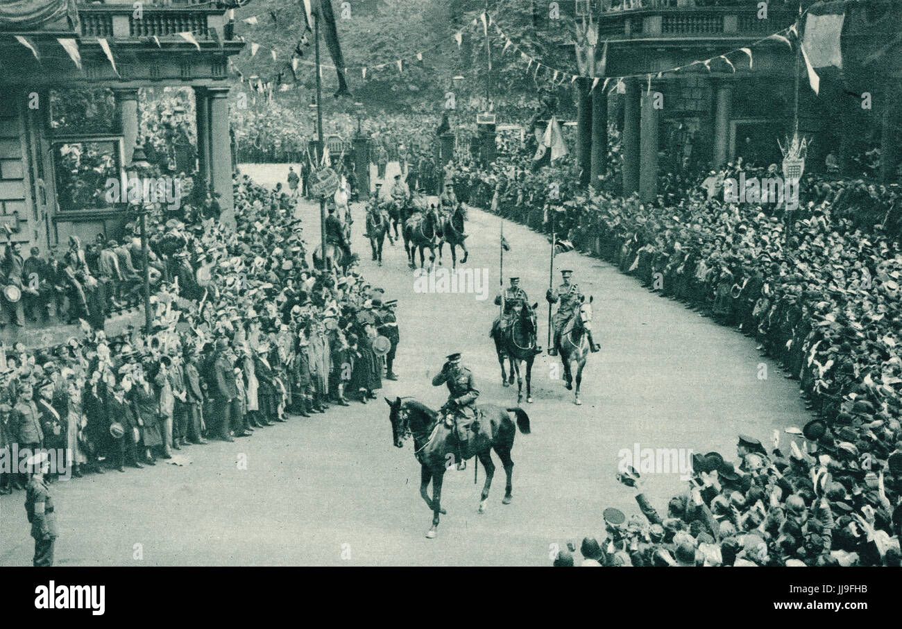 Victory Parade, Sir Douglas Haig a cavallo, 19 luglio 1919, Foto Stock