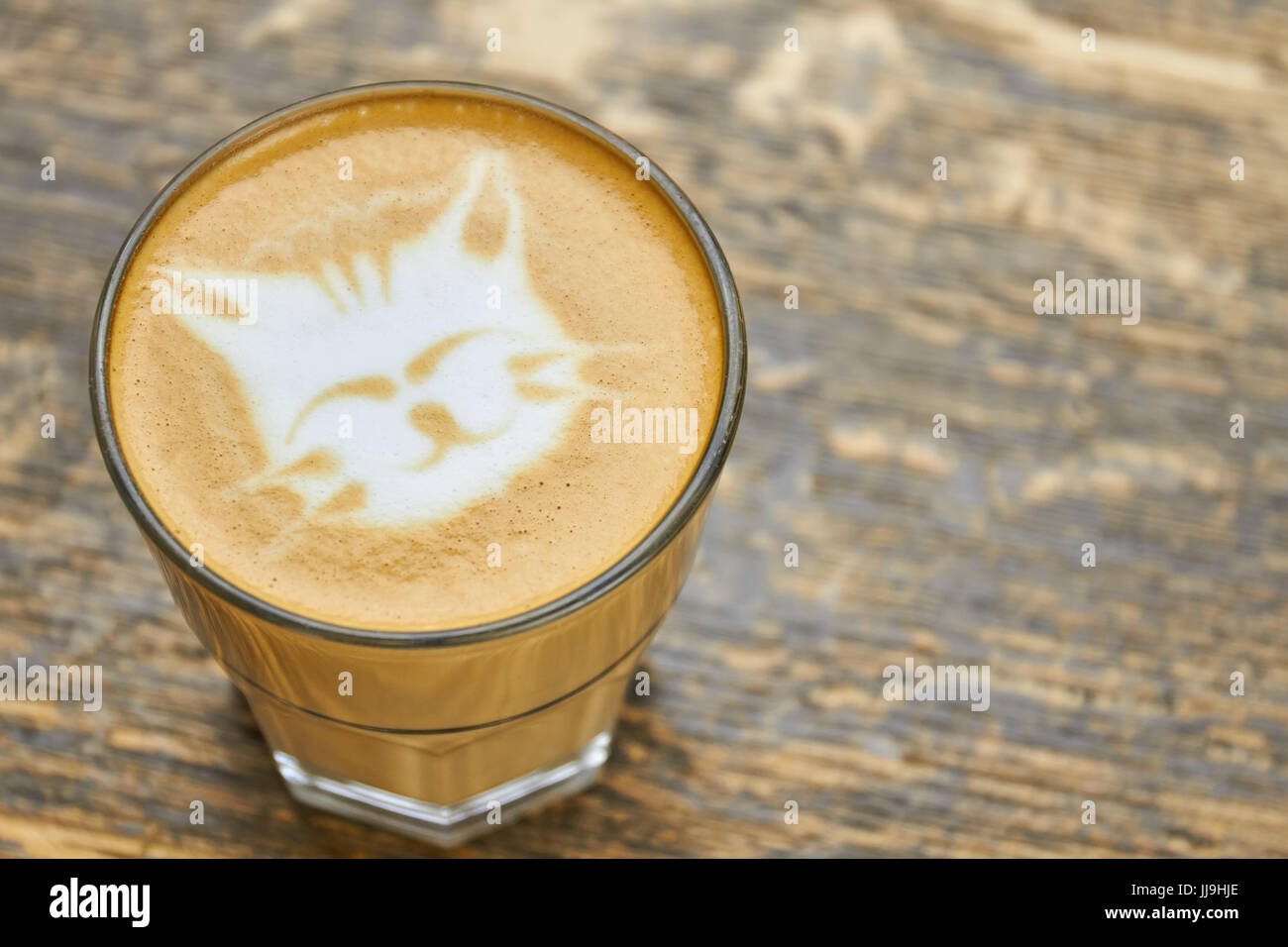 Arte gatto caffè. Foto Stock