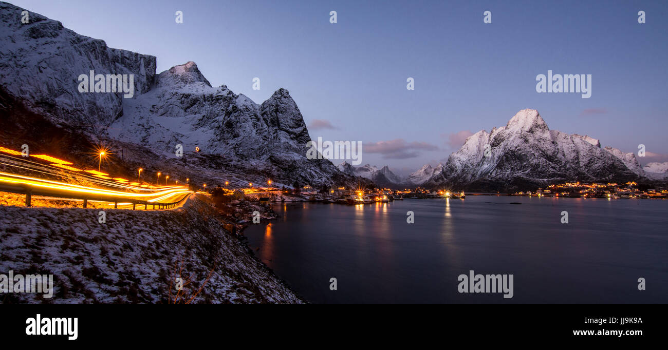 Reine Isole Lofoten Tramonto Foto Stock