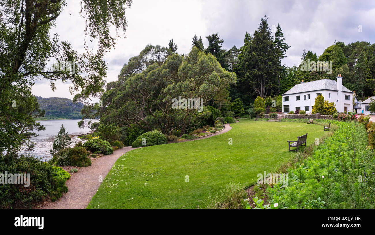 Casa Inverewe, Inverewe Garden, a Poolewe, Wester Ross, Highlands scozzesi, Scotland, Regno Unito Foto Stock