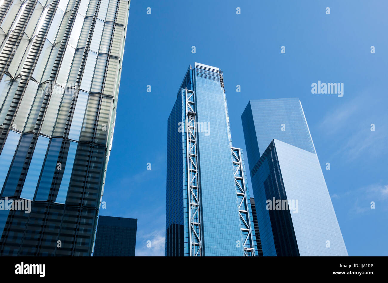 New York il quartiere finanziario con il World Trade Center Foto Stock