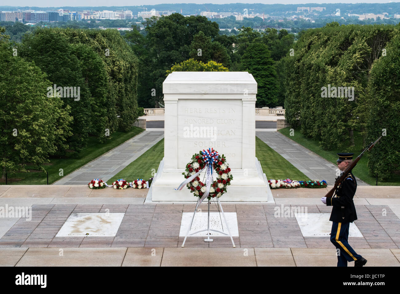 Tomba del milite ignoto in Al Cimitero Nazionale di Arlington in Arlington, VA Foto Stock