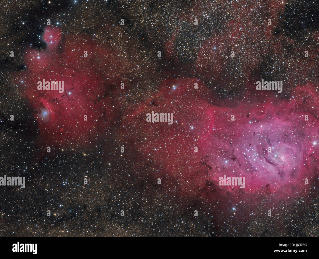 La Nebulosa Laguna in Sagittario - Messier 8 Foto Stock