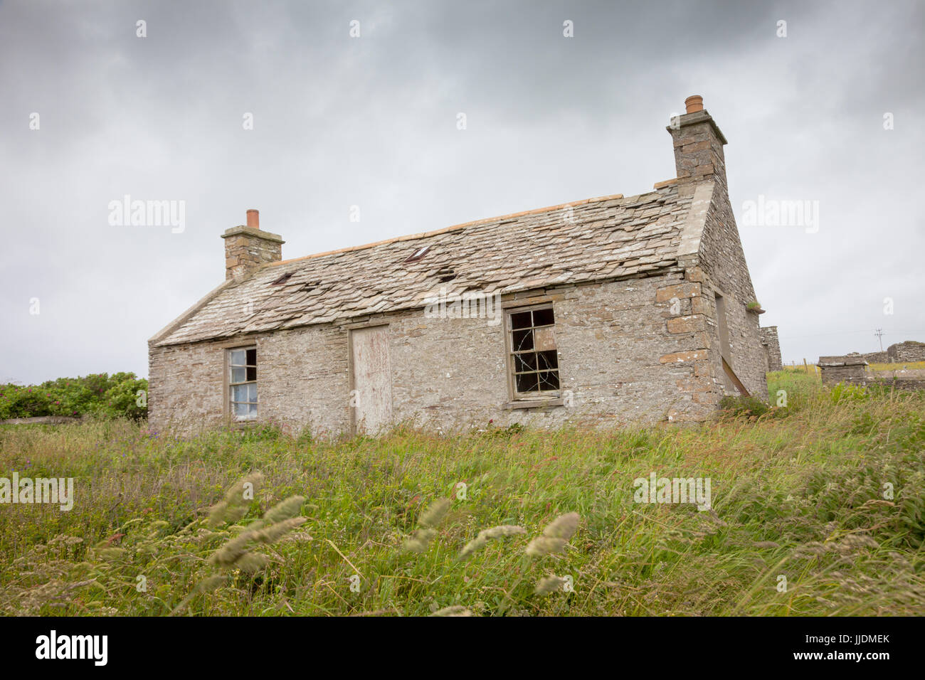 Rovina casa abbandonata, Orkney UK remote Foto Stock