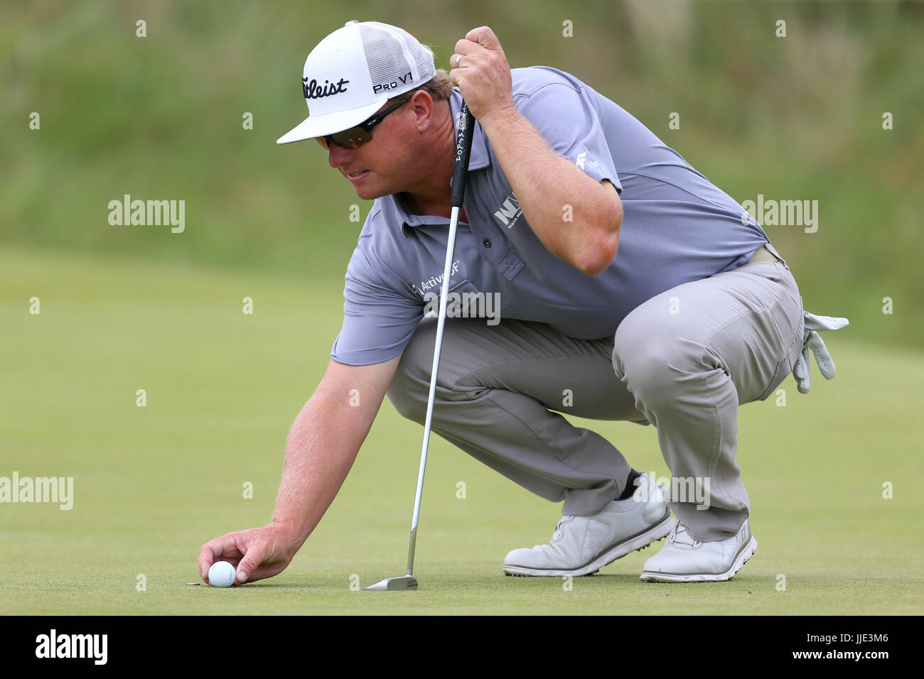 Charley Hoffman degli Stati Uniti durante il quarto giorno di pratica dell'Open Championship 2017 al Royal Birkdale Golf Club, Southport. PREMERE ASSOCIAZIONE foto. Data immagine: Mercoledì 19 luglio 2017. Vedi PA storia GOLF Open. Il credito fotografico dovrebbe essere: Richard Sellers/PA Wire. Foto Stock