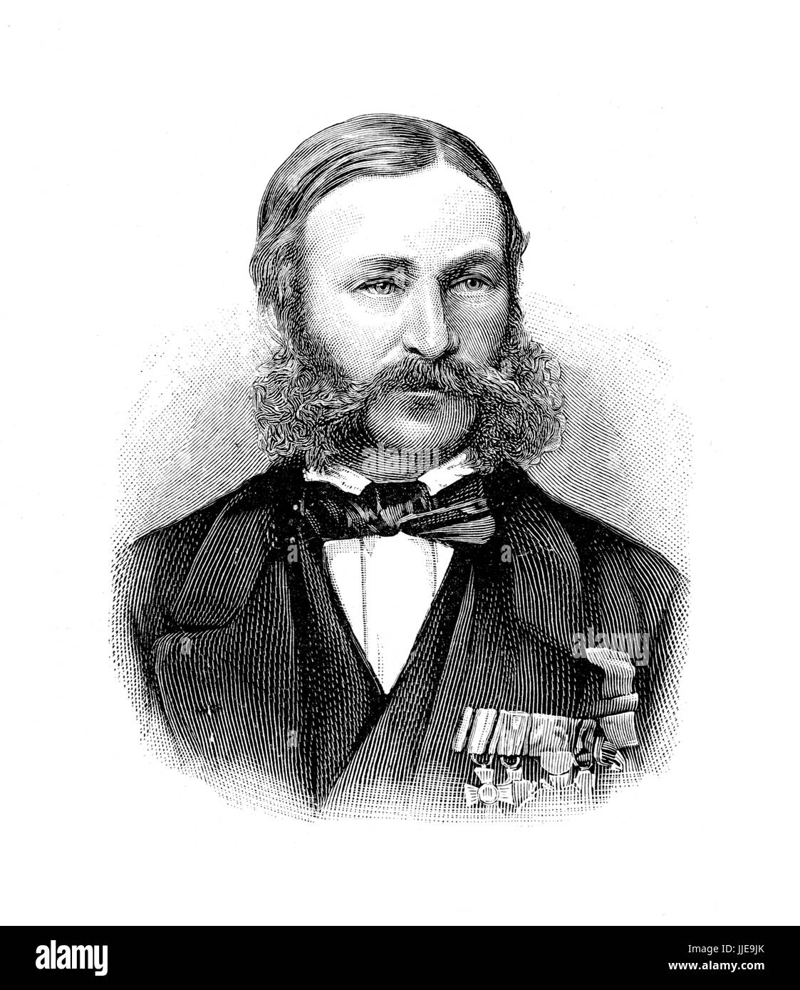 Ritratto di Heinrich Barth, studioso e grande esploratore tedesco dell Africa nel XIX secolo Foto Stock