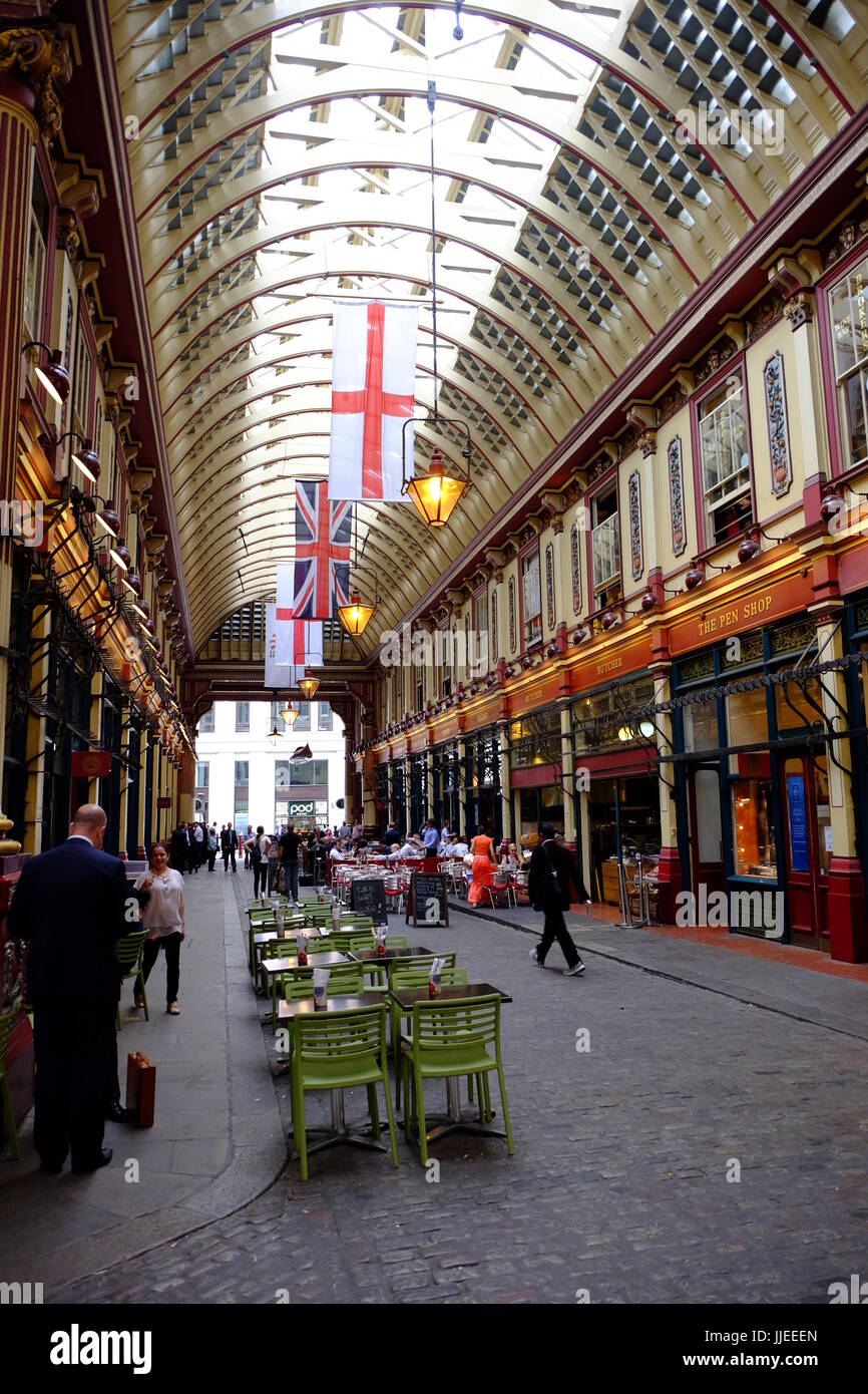 Mercato Leadenhall nel cuore del quartiere finanziario della City di Londra Foto Stock