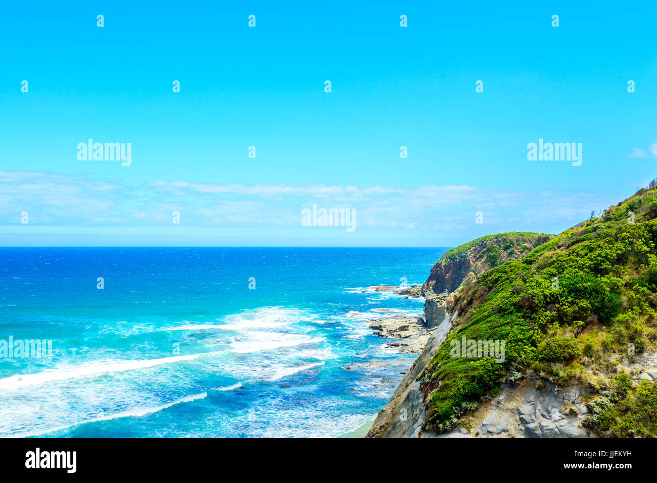 New Scenic 5 posti il paesaggio costiero lungo la Great Ocean Road Victoria, Australia Foto Stock