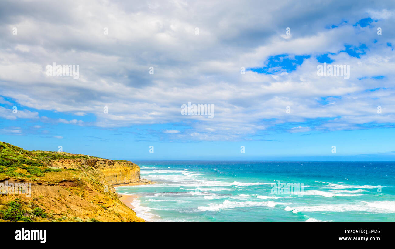 New Scenic 5 posti il paesaggio costiero lungo la Great Ocean Road, Victoria, Australia Foto Stock