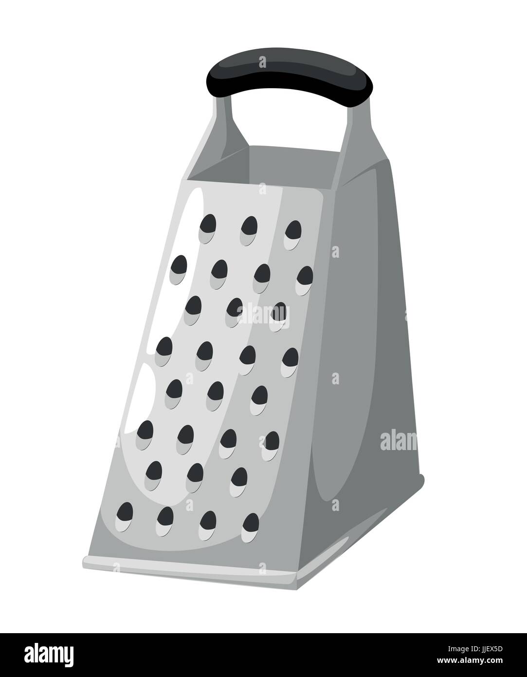 Griglia. Grattugiato processo di cottura illustrazione vettoriale. Stoviglie e utensili isolati su bianco. Pagina del sito web e mobile app design elemento del vettore. Illustrazione Vettoriale