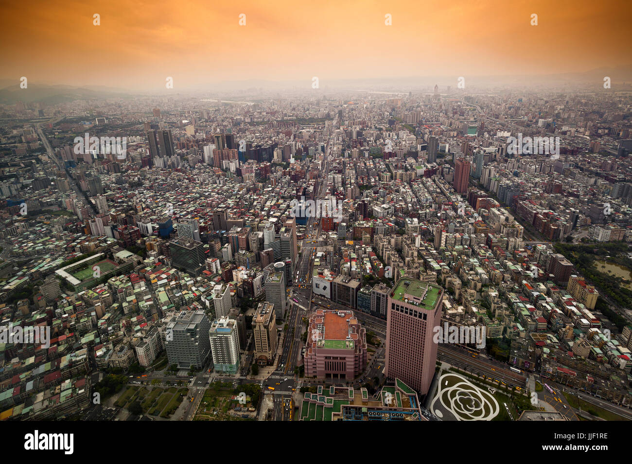 Vista aerea della città di Taipei, Taiwan Foto Stock