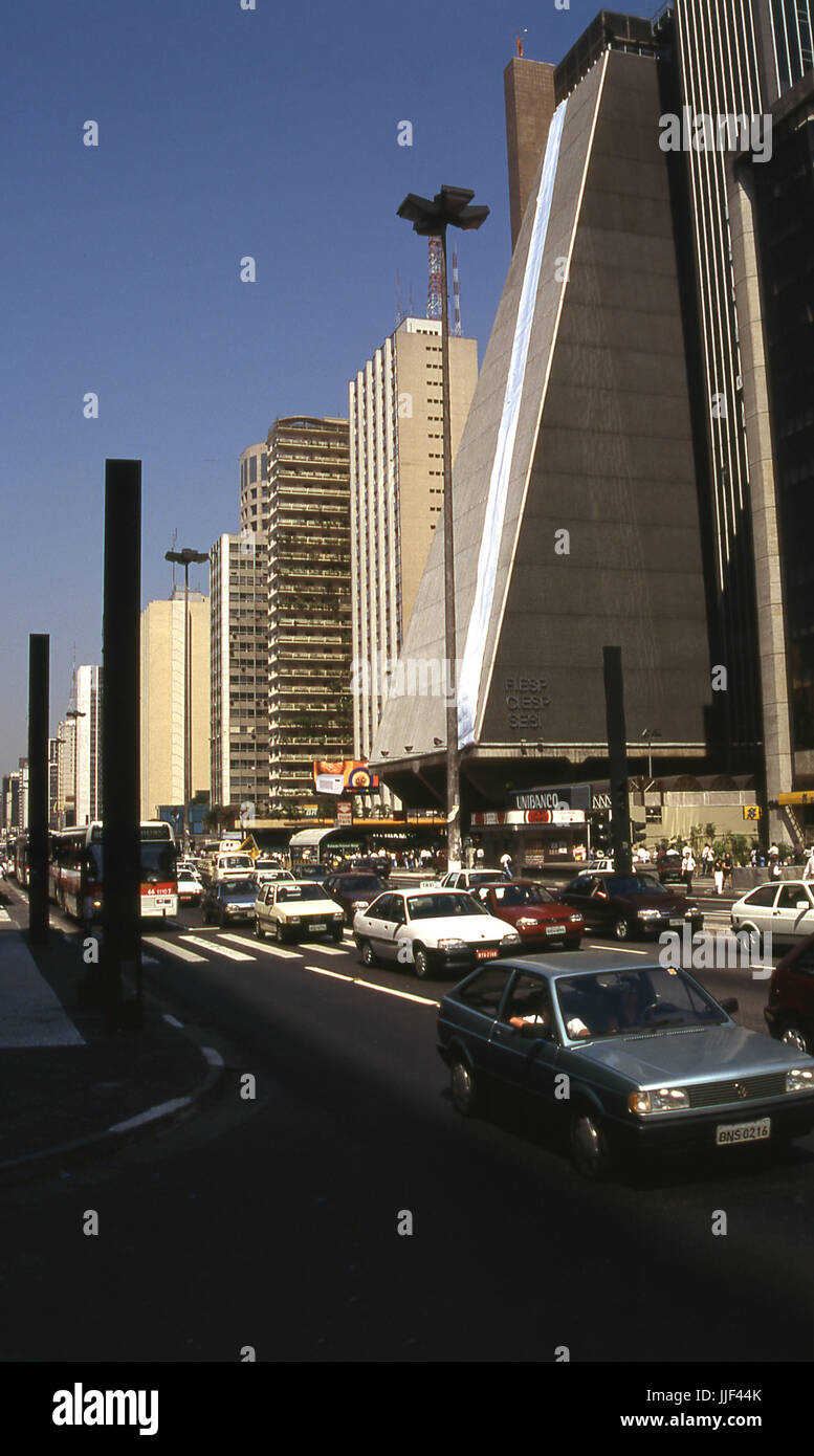 Avenida Paulista; São Paulo, Brasile 1996 Foto Stock