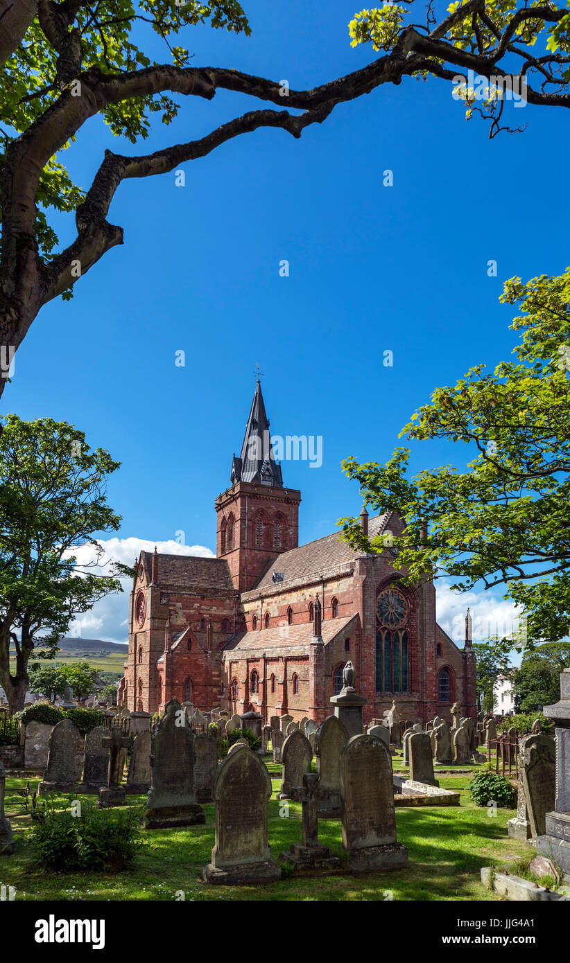 St Magnus Cathedral, Kirkwall, Continentale, Orkney, Orkney Islands, Scotland, Regno Unito Foto Stock