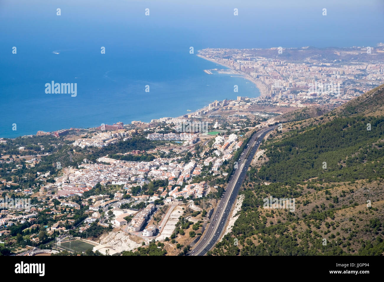 Vista dal Monte Calamorro vicino a Benalmadena Foto Stock