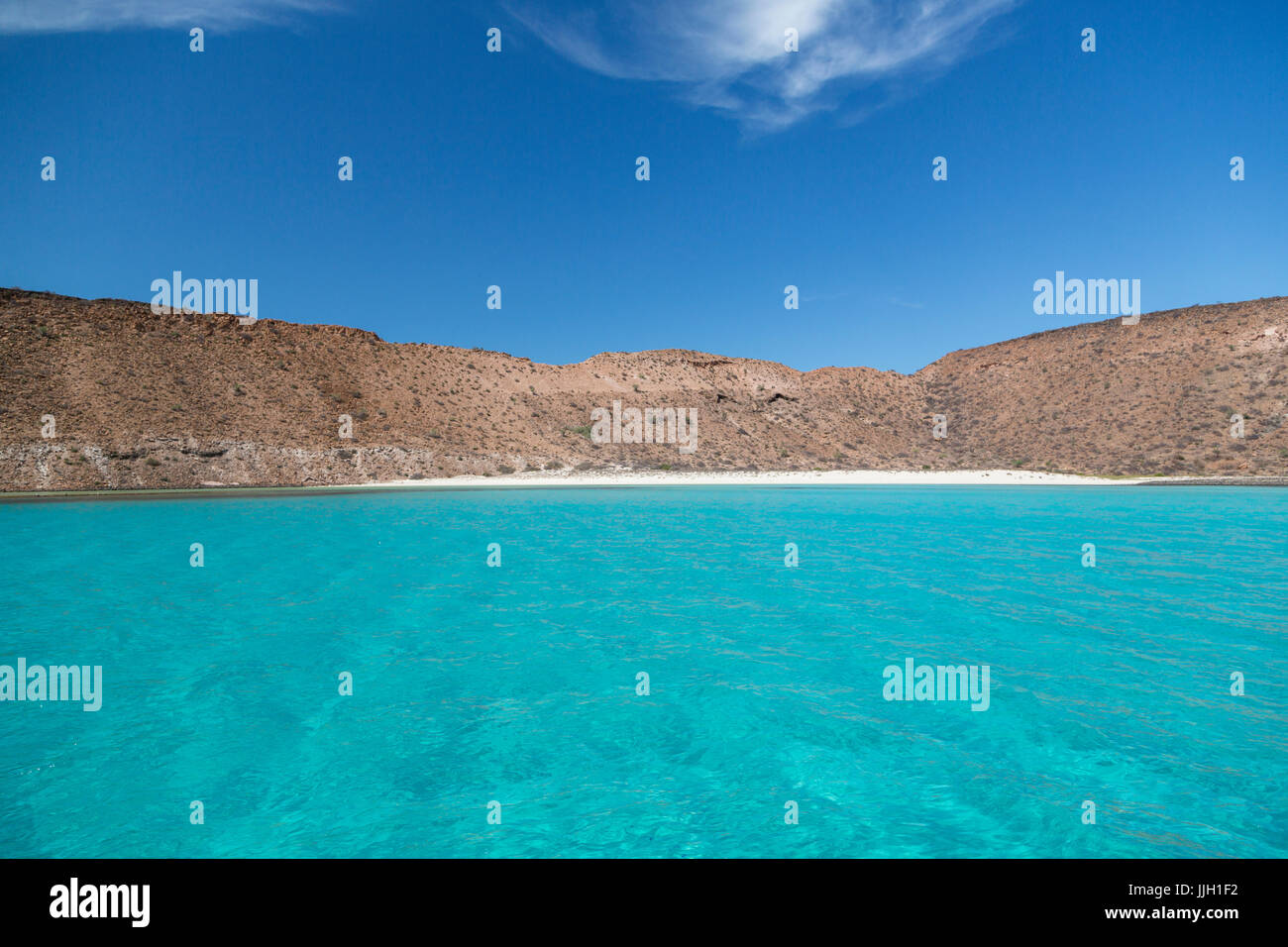 Isola di Espiritu Santo vicino a La Paz, Messico, ha molti immacolate spiagge di sabbia bianca in baie nascoste. Foto Stock